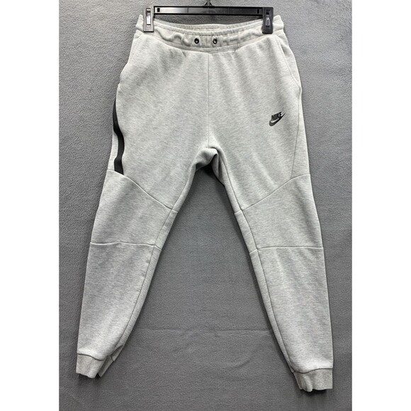 Nike Men's Tech Fleece Jogger Sweatpants 805162-063 Heather Gray Black Small - Picture 1 of 15